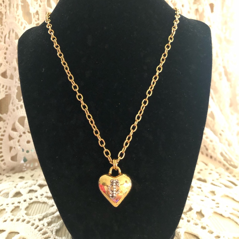 NWOT Vintage Juicy Couture crystal JC initial necklace